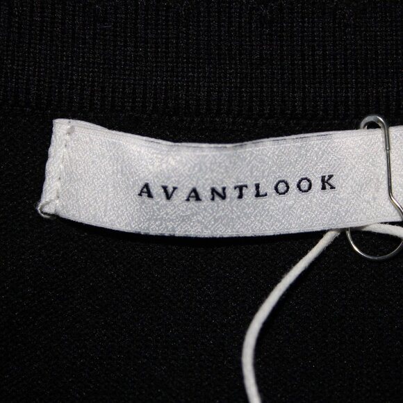 Avantlook Sz M Black White V Neck Striped Surplice 100% Polyester Dress - Picture 8 of 15